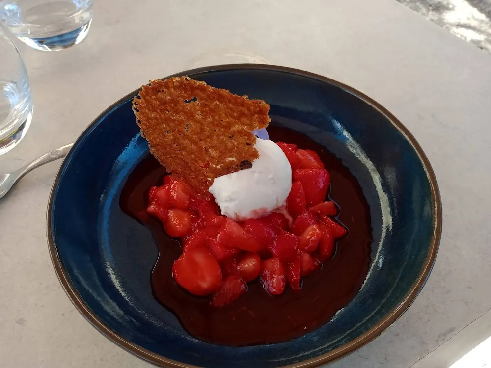 Fraises Marinées Glace Yaourt